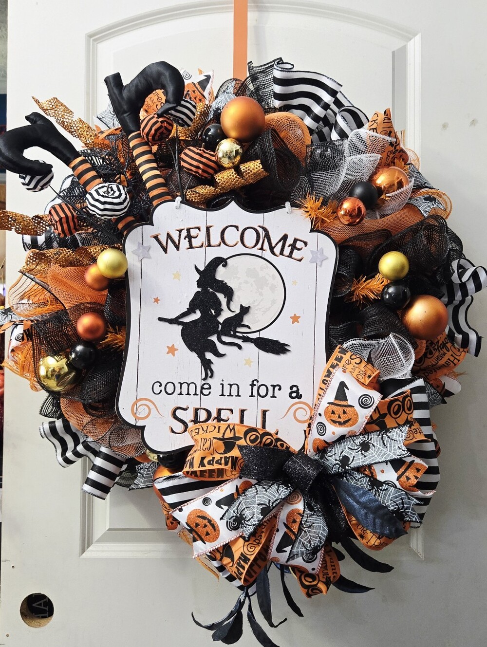 Welcome Come In For A Spell Witchy Halloween Wreath
